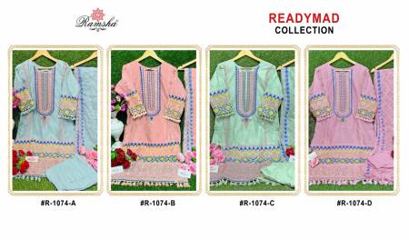 Ramsha R 1074 A To D Pakistani Suits Readymade Catalog
